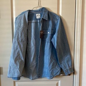 High quality denim button down never worn. Tags still on.